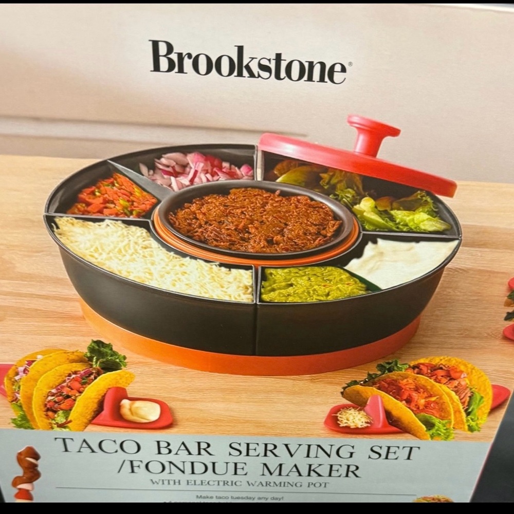 Brookstone Black and Red Taco Bar Fondue Maker